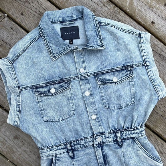 Blank NYC Light Blue Denim Romper - Picture 3 of 12